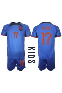 Fotbalové Dres Holandsko Daley Blind #17 Dětské Venkovní Oblečení MS 2022 Krátký Rukáv (+ trenýrky)